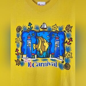 Vintage Carnival Cruise Line The Fun Ships T Shirt XL Single Stitch Nautical 90s